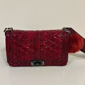🐍 Rebecca Minkoff Red Snake "Love" Shoulder Bag 🐍